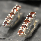 Red Gold Garnet Earrings - Natural Garnet Earrings, January Birthstone Earrings
