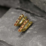 Genuine Garnet Earrings - Red Vertical Earrings - Vintage Bar Earrings