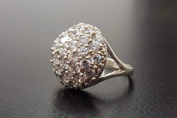 Sphere Ring, Diamond Ring, Cluster Ring, Cubic Zirconia, Diamond Clust –  Adina Stone Jewelry