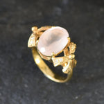 Rose Quartz Ring, January Birthstone, Ribbon Ring, Pink Diamond, Love Ring, Pink Ring, January Ring, Solid Silver Ring, Pure Silver(1)