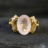 Rose Quartz Ring, January Birthstone, Ribbon Ring, Pink Diamond, Love Ring, Pink Ring, January Ring, Solid Silver Ring, Pure Silver(1)