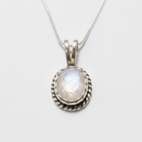 Unique 925 Sterling Silver Natural Moonstone Pendant, showcasing beauty and versatility, a meaningful gift for loved ones.