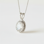 Charming 925 Sterling Silver Moonstone Pendant, June Birthstone, a symbol of protection and ideal for special occasions.