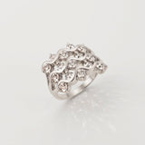 Statement Diamond Ring - Wavy Lines Ring - Chunky Vintage Ring