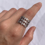 Statement Diamond Ring - Wavy Lines Ring - Chunky Vintage Ring