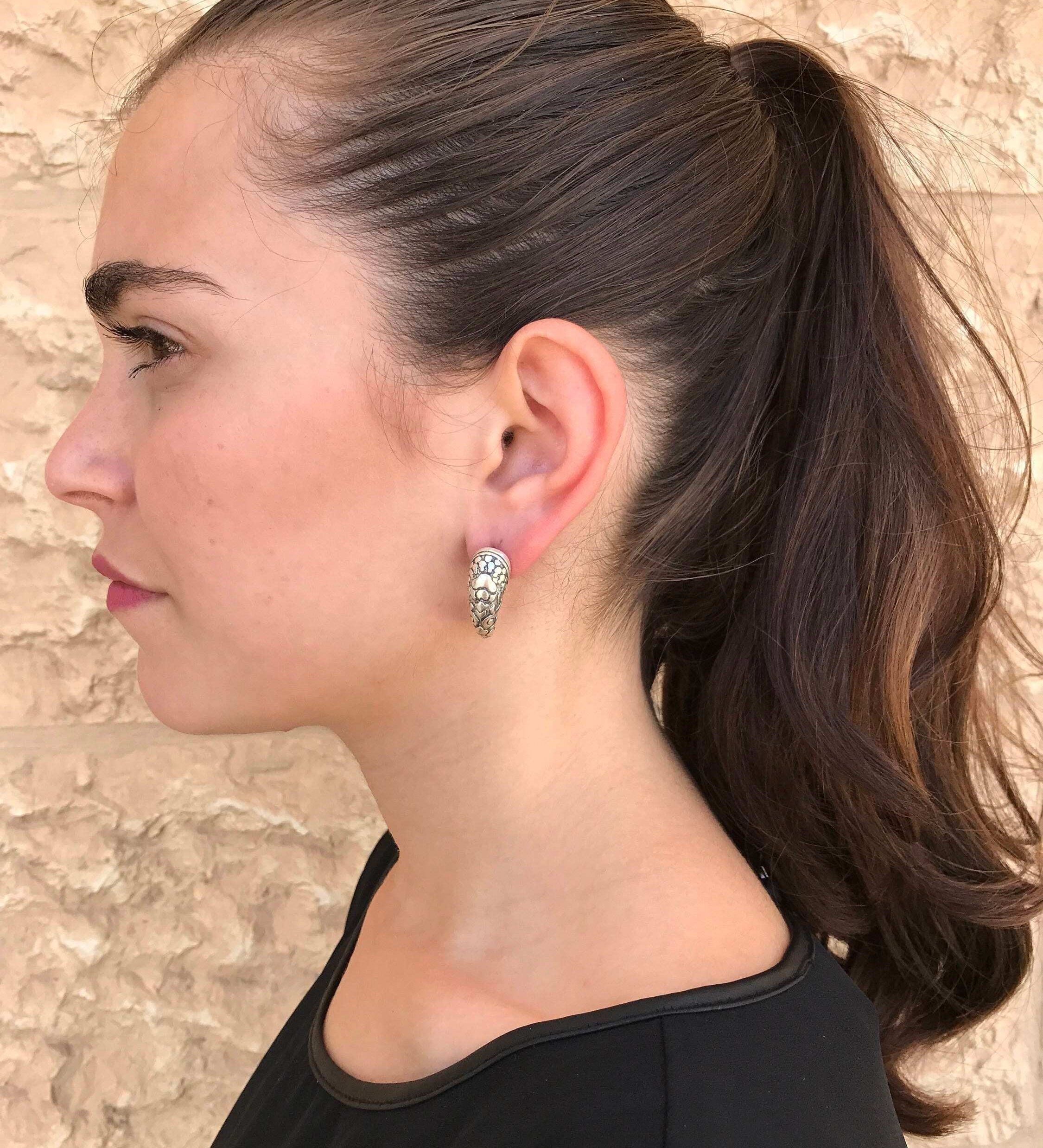 Silver Claw Earrings, Long Silver Studs, Statement Earrings, Unique Earrings, Large Stud Earrings, Artisan Earrings, 925 Silver Earrings