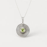 Peridot Necklace - Round Green Pendant - Real Peridot Necklace
