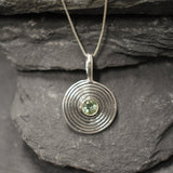 Peridot Necklace - Round Green Pendant - Real Peridot Necklace