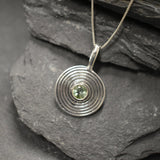 Peridot Necklace - Round Green Pendant - Real Peridot Necklace