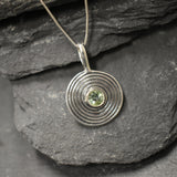 Peridot Necklace - Round Green Pendant - Real Peridot Necklace