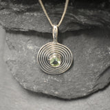 Peridot Necklace - Round Green Pendant - Real Peridot Necklace