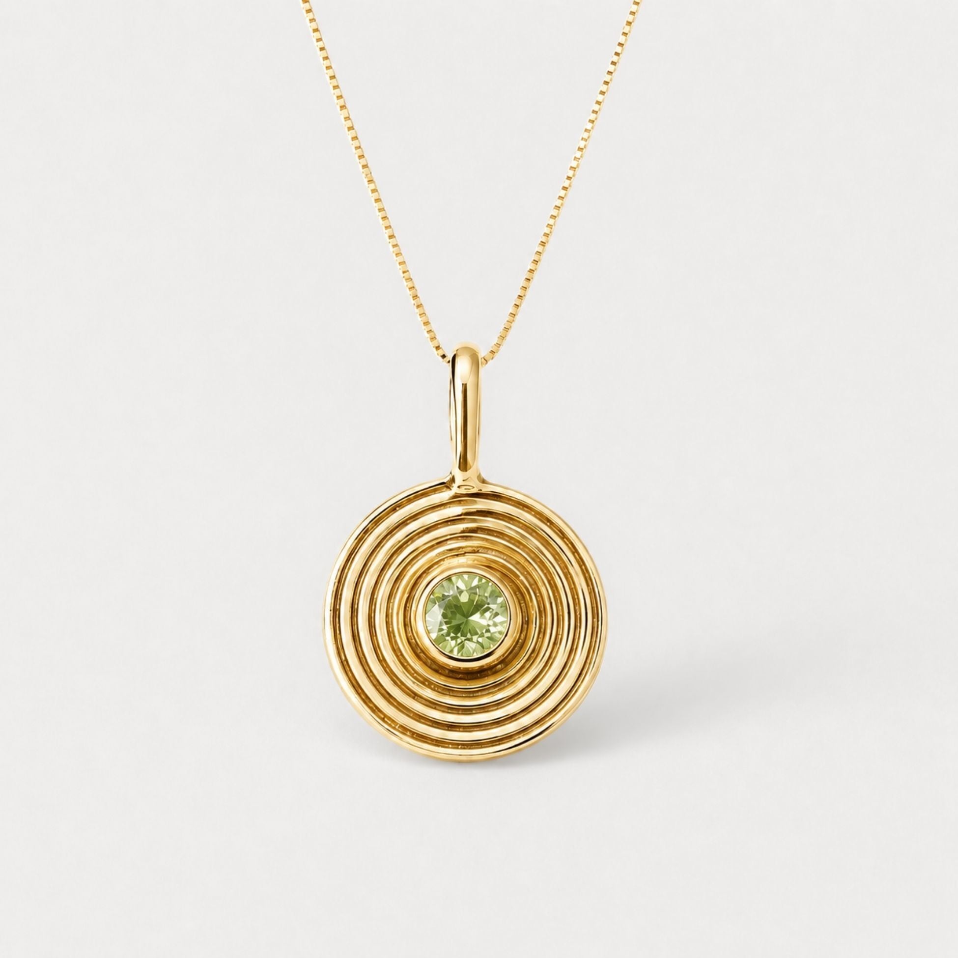 Natural Peridot Pendant made in 18k Gold Vermeil with Natural green Peridot in Bezel setting, August Birthstone gift idea, symbolizes renewal and growth, ideal for everyday wear and perfect for birthday gifting and special occasions.