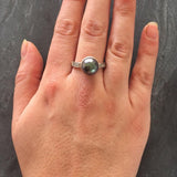 Black Pearl Ring - Natural Pearl Ring - June Birthstone Ring