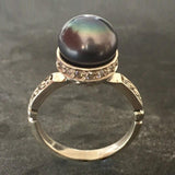 Black Pearl Ring - Natural Pearl Ring - June Birthstone Ring