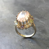 Rose Quartz Ring, Natural Stones Ring, Princess Diana Ring, Pink Ring, Birthstone Ring, January Birthstone, Topaz Ring, Solid Silver, Topaz