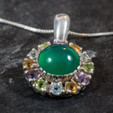 Victorian Emerald Pendant - Real Topaz Pendant - Mothers Birthstone Necklace