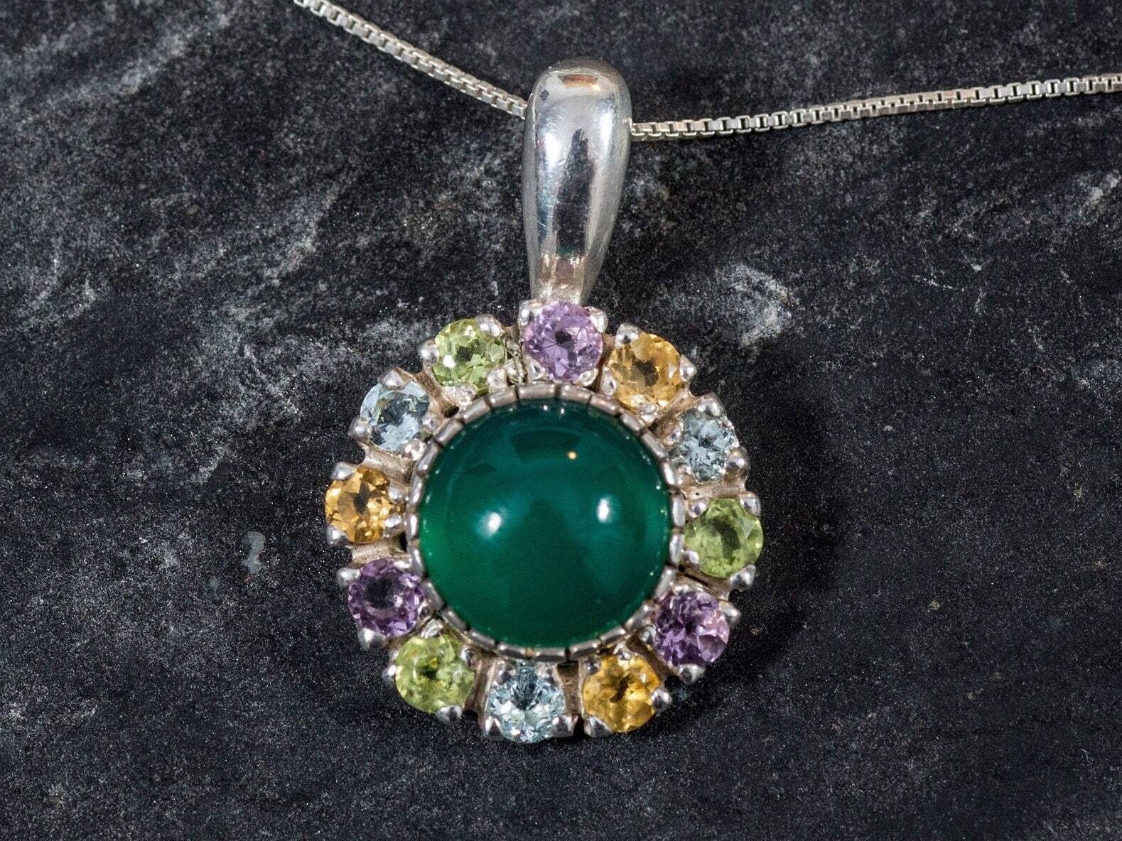 Created Emerald Pendant made in 925 Sterling Silver with Round Created Green Emerald in Halo setting, May Birthstone gift idea, symbolizes, ideal for everyday wear and perfect for birthday gifting and special occasions.