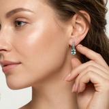 Drop Aquamarine Earrings - Blue Tribal Earrings - Vintage Boho Earrings