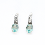 Long Aquamarine Earrings - Blue Tribal Earrings, Gold Aquamarine Earrings
