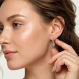 Long Aquamarine Earrings - Blue Tribal Earrings, Gold Aquamarine Earrings