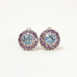 Purple Victorian Earrings - Vintage Flower Earrings - Amethyst Earrings