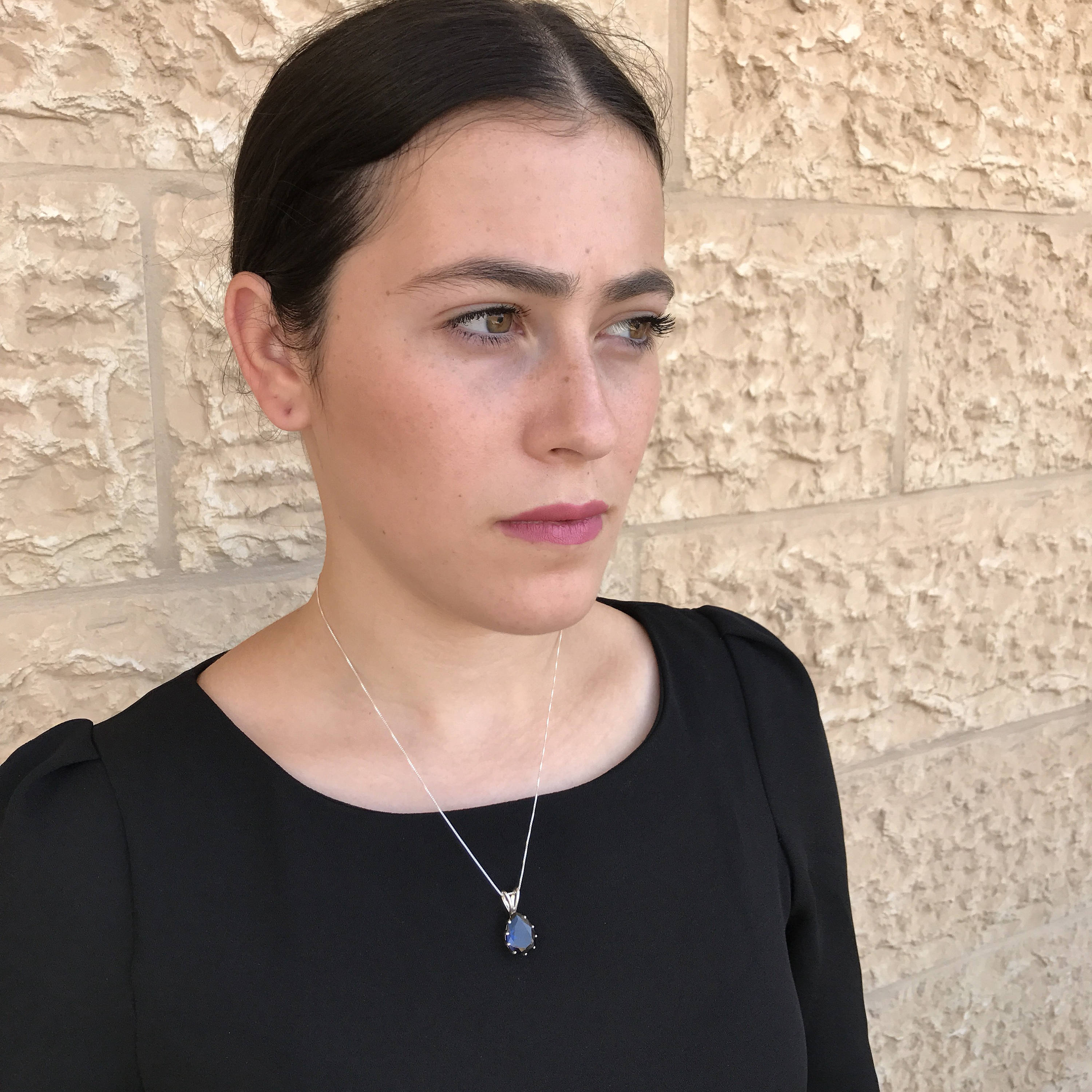 Blue Moonstone Necklace, Rainbow Moonstone, Teardrop Pendant, Moonstone Pendant, June Birthstone, Tear Necklace, Pear Cut Pendant, Silver