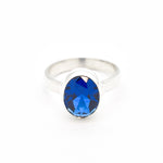 Sapphire Ring, Blue Sapphire Ring, Created Sapphire, Promise Ring, Sapphire Bezel Ring, Blue Diamond Ring, Royal Blue Ring, Solid Silver