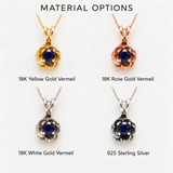 Exquisite 925 Sterling Silver Pendant with Round Blue Sapphire, symbolizing fidelity, perfect for daily wear and special occasions.