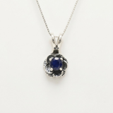 Natural Sapphire Pendant made in 925 Sterling Silver with Round Natural Blue Sapphire in Prong setting, September Birthstone gift idea, symbolizes sincerity, truth, and faithfulness, ideal for everyday wear and perfect for birthday gifting and special occasions.