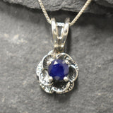 Natural Sapphire Pendant made in 925 Sterling Silver with Round Natural Blue Sapphire in Prong setting, September Birthstone gift idea, symbolizes sincerity, truth, and faithfulness, ideal for everyday wear and perfect for birthday gifting and special occasions.