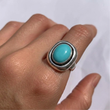 Chunky Turquoise Ring - Turquoise Statement Ring - Natural Turquoise Ring