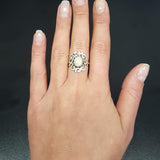 Statement Opal Ring - Solitaire Fire Opal Ring - Genuine Opal Ring