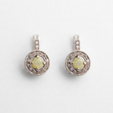 Gold Opal Earrings - Natural Fire Opal, Gold Cluster Earrings