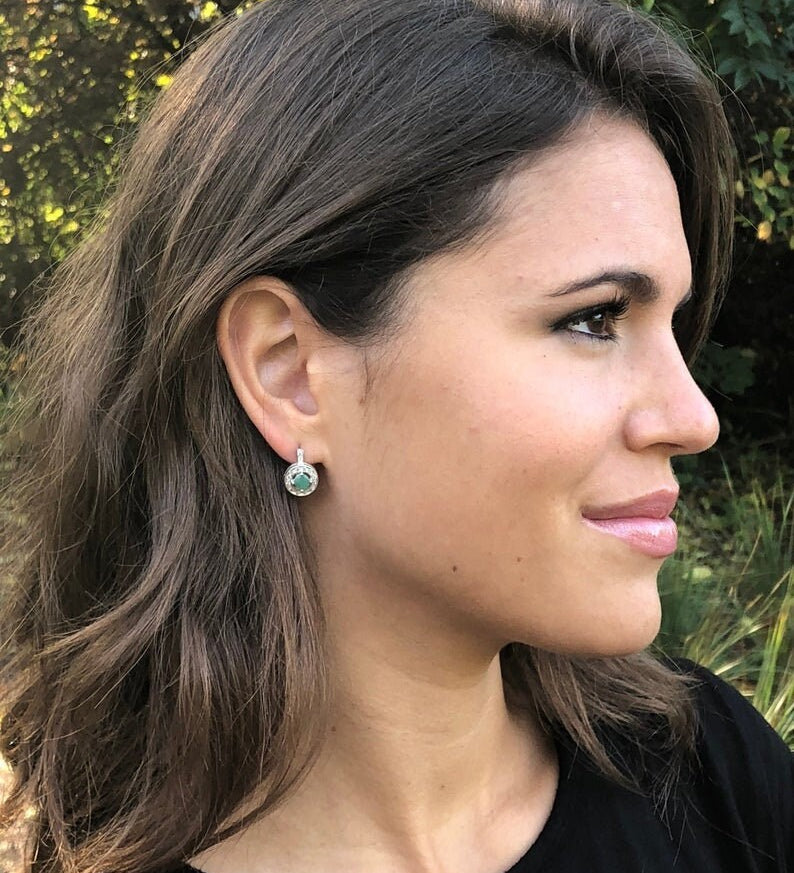 Fire Opal Earrings, Ethiopian Opal, Opal Earrings, Genuine Opal, Vintage Opal Studs, Vintage Earrings, October Birthstone, Silver Earrings(1)