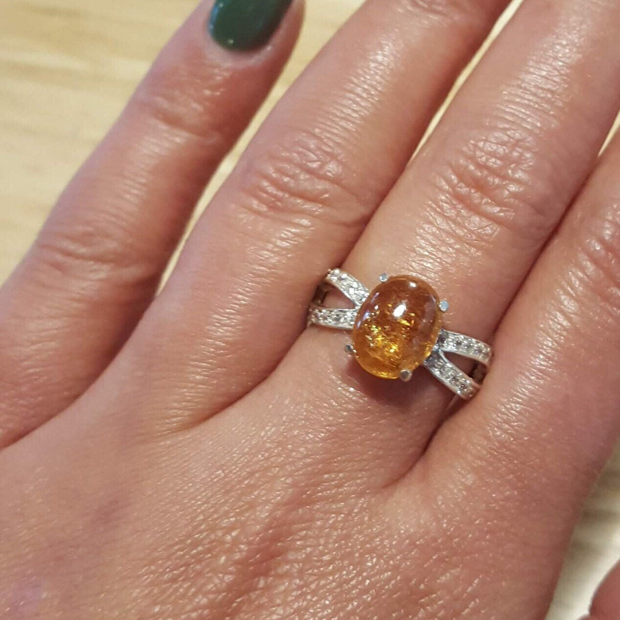 Promise Ring, Tourmaline Ring, Yellow Tourmaline, Natural Tourmaline, October Birthstone, Vintage Rings, Solid Silver Ring, Tourmaline