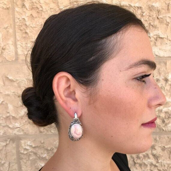 Charoite Earrings, Purple Earrings, Antique Earrings, Artistic Earrings, Scorpio Earrings, Vintage Earrings, Solid Silver Earrings, Charoite