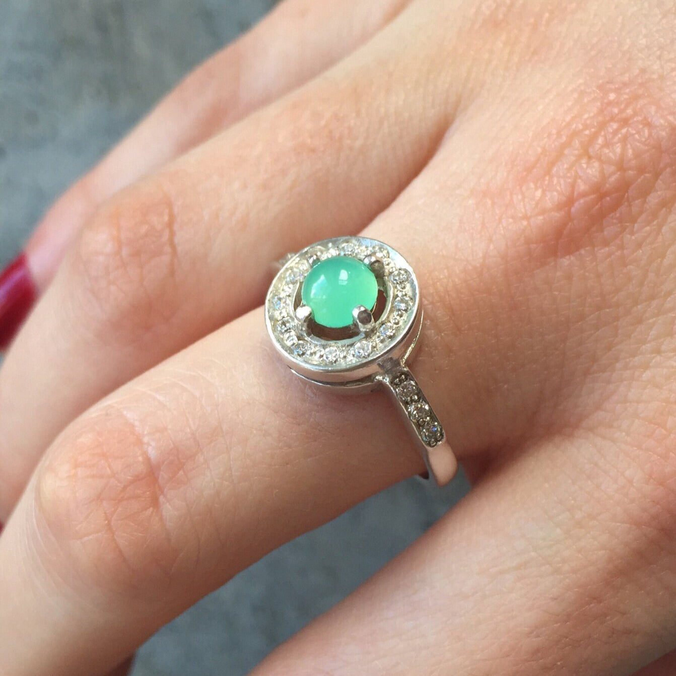 Chrysoprase Ring, Chrysoprase, Australian Chrysoprase, Promise Ring, May Birthstone, Vintage Ring, May Ring, Solid Silver Ring, Pure Silver