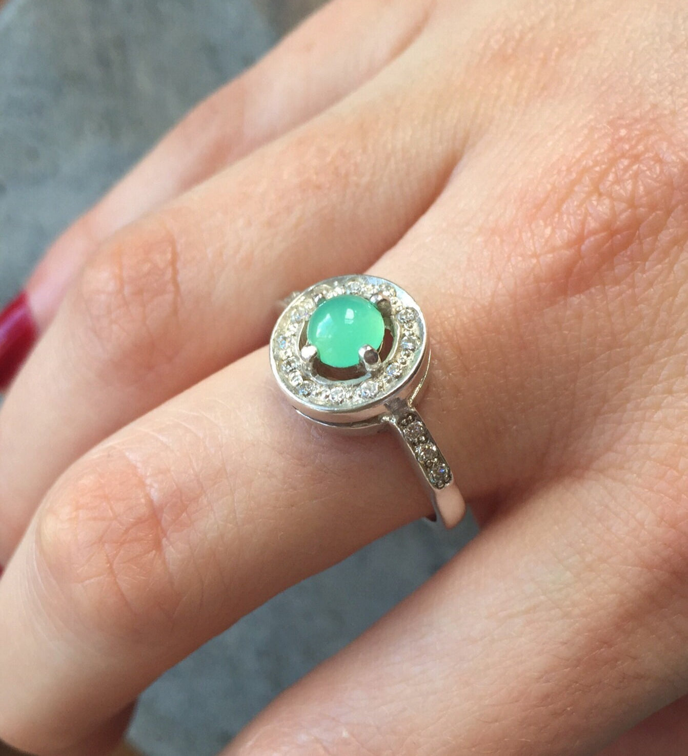 Chrysoprase Ring, Chrysoprase, Australian Chrysoprase, Promise Ring, May Birthstone, Vintage Ring, May Ring, Solid Silver Ring, Pure Silver