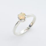 Opal Solitaire Gold Ring -  Dainty Opal Ring - Opal Promise Ring