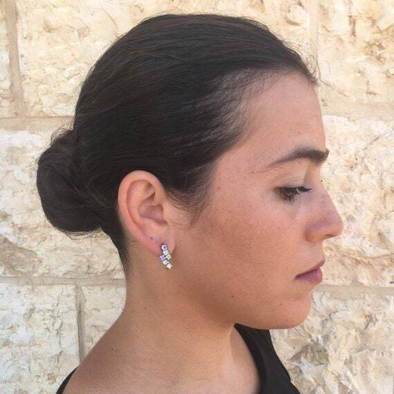 Topaz Earrings, Peridot Earrings, Amethyst Earrings, Blue Topaz Earrings, Unique Earrings, Birthstone Earrings, Solid Silver Earrings, Topaz