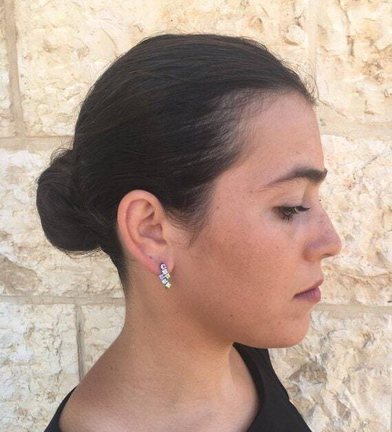 Topaz Earrings, Peridot Earrings, Amethyst Earrings, Blue Topaz Earrings, Unique Earrings, Birthstone Earrings, Solid Silver Earrings, Topaz