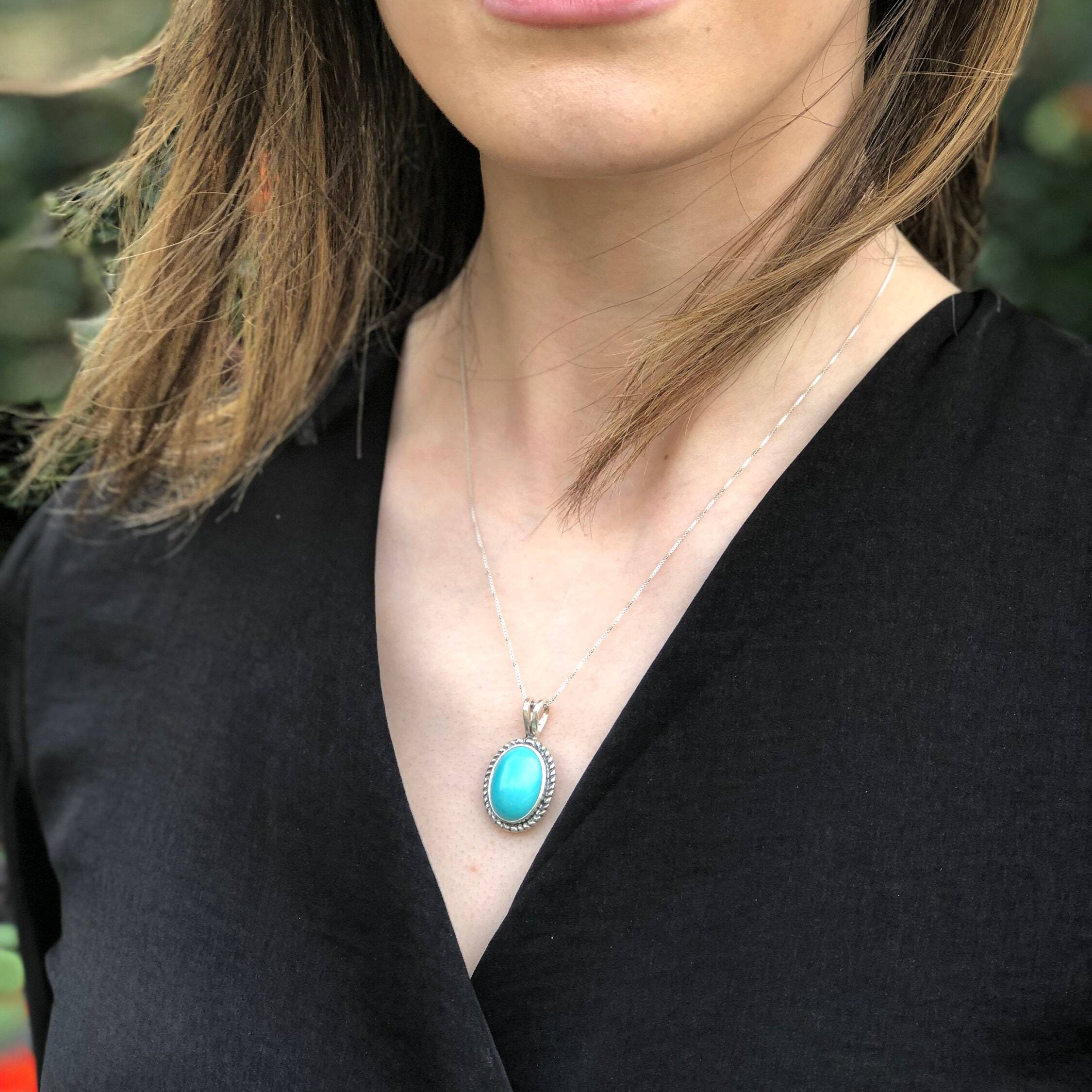 Gorgeous 925 Sterling Silver Emerald Pendant with Oval Created Green Emerald; perfect May birthday gift and everyday accessory.