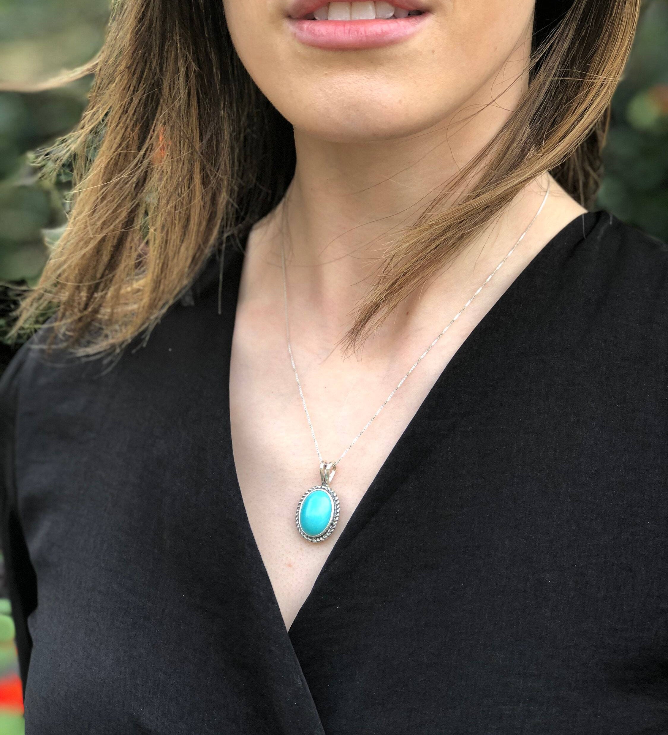 Gorgeous 925 Sterling Silver Emerald Pendant with Oval Created Green Emerald; perfect May birthday gift and everyday accessory.