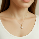 Gold Morganite Necklace - Vintage Morganite Necklace - Pink Oval Pendant