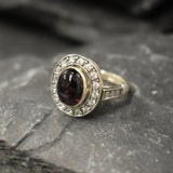 Red Garnet Ring, Natural Garnet, January Birthstone, Victorian Ring, Garnet Ring, Red Vintage Ring, Antique Ring, Solid Silver Ring, Garnet