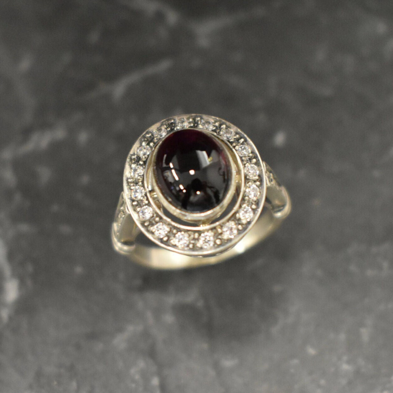 Red Garnet Ring, Natural Garnet, January Birthstone, Victorian Ring, Garnet Ring, Red Vintage Ring, Antique Ring, Solid Silver Ring, Garnet