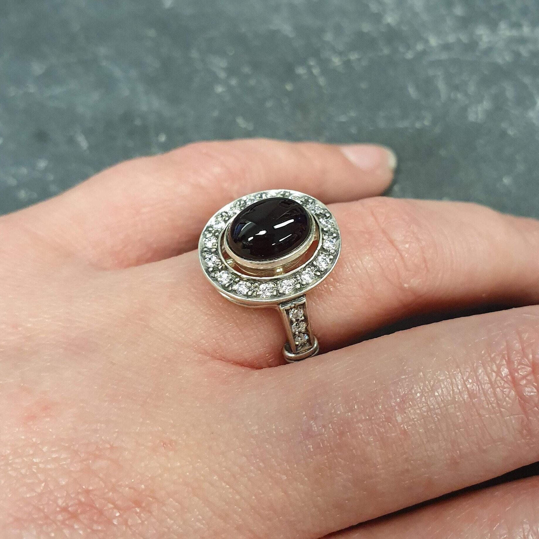 Red Garnet Ring, Natural Garnet, January Birthstone, Victorian Ring, Garnet Ring, Red Vintage Ring, Antique Ring, Solid Silver Ring, Garnet