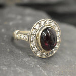 Red Garnet Ring, Natural Garnet, January Birthstone, Victorian Ring, Garnet Ring, Red Vintage Ring, Antique Ring, Solid Silver Ring, Garnet