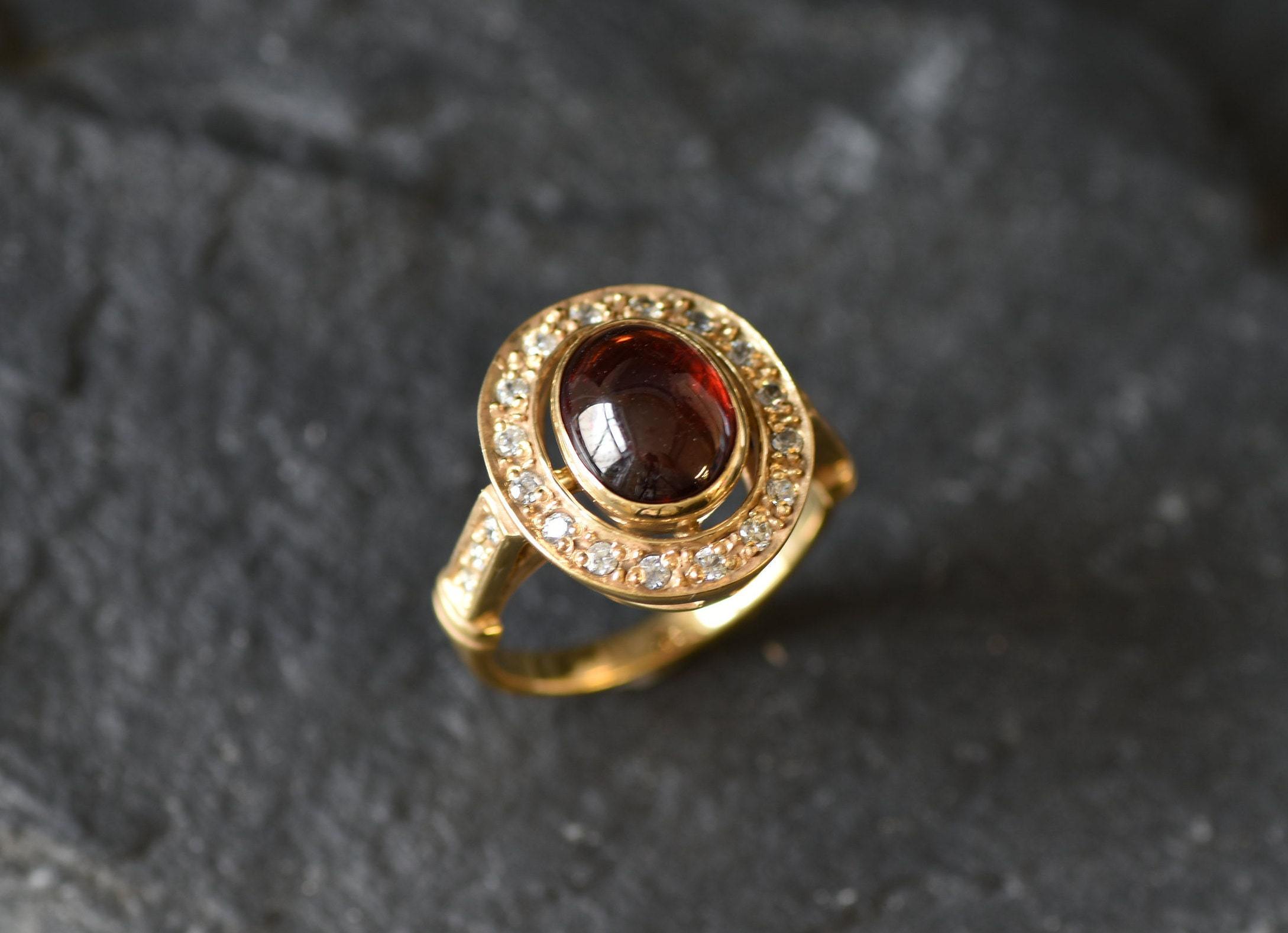 Red Garnet Ring, Natural Garnet, January Birthstone, Victorian Ring, Garnet Ring, Red Vintage Ring, Antique Ring, Solid Silver Ring, Garnet(1)