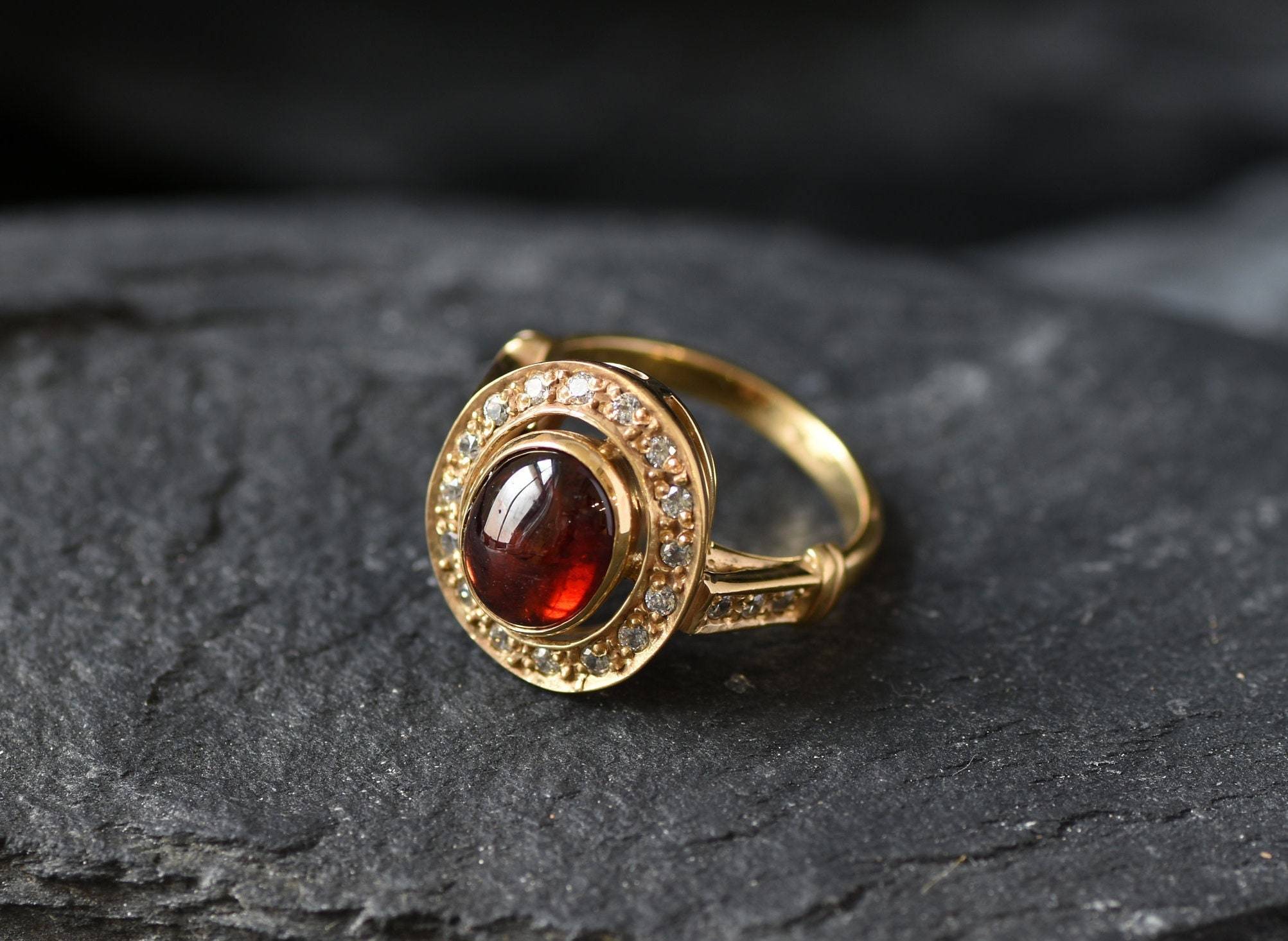 Red Garnet Ring, Natural Garnet, January Birthstone, Victorian Ring, Garnet Ring, Red Vintage Ring, Antique Ring, Solid Silver Ring, Garnet(1)